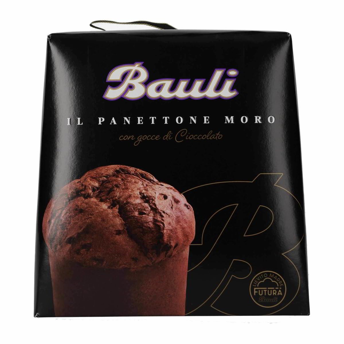 2X Panettone Moro il nuovo Panettone Black con Cacao e Gocce di Cioccolato, Senza Uvetta e Canditi per bauli 900g