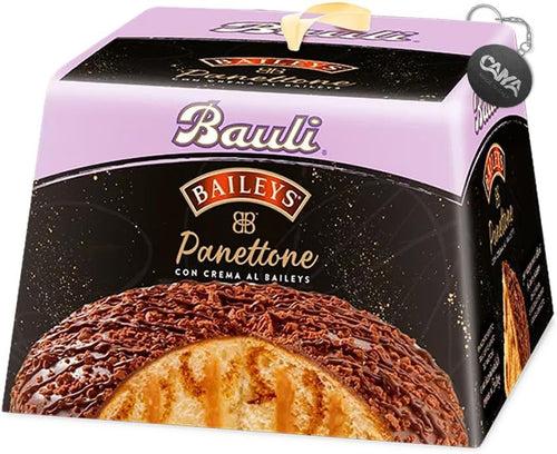 Bauli Panettone Baileys con Crema al Liquore Baiyles e Copertura di Cioccolato Fondente e Granella di Biscotto 750g