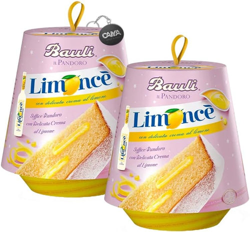 2X Bauli Specialità Limonce Pandoro con Delicata Crema al Limone Limoncè 750g [2 Pandori]