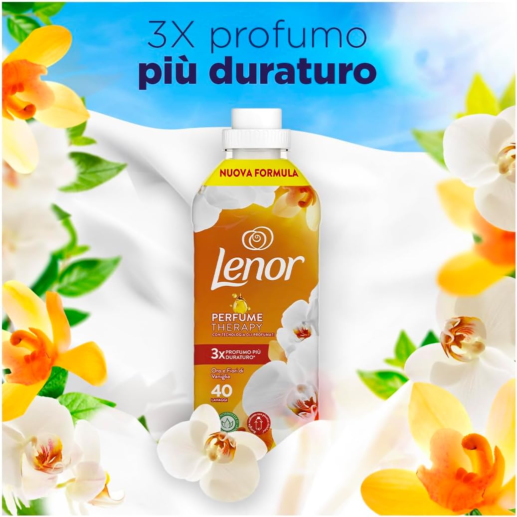 Lenor Ammorbidente Lavatrice Concentrato, 86 Lavaggi, Oro E Fiori Di Vaniglia, Nuova Formula 3x Profumo Più Duraturo