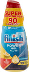 Finish Power Gel Lemon Gel Lavastoviglie, 3 x 600ml