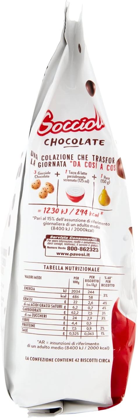 Pavesi Biscotti Frollini Gocciole Cioccolato, 500g