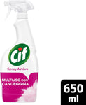 Cif Spray Attivo con Candeggina, 650 ml, per le Superfici di Tutta la Casa e Pretrattante sui Tessuti Bianchi*, Formula Potente con Potere Sbiancante, Adatto per Aree Dove Si Cucina