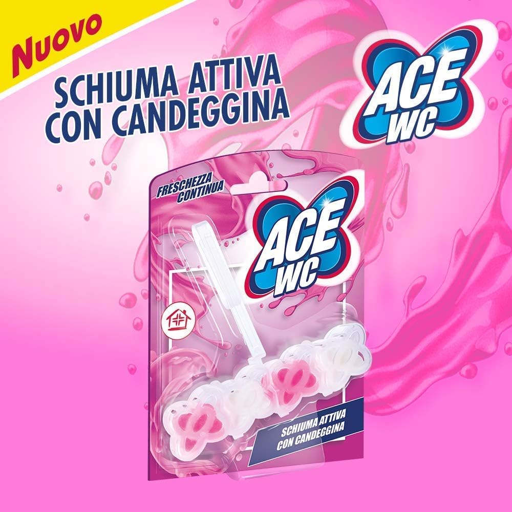 ACE WC Freschezza Continua - Schiuma Attiva con Candeggina, 1 pezzo