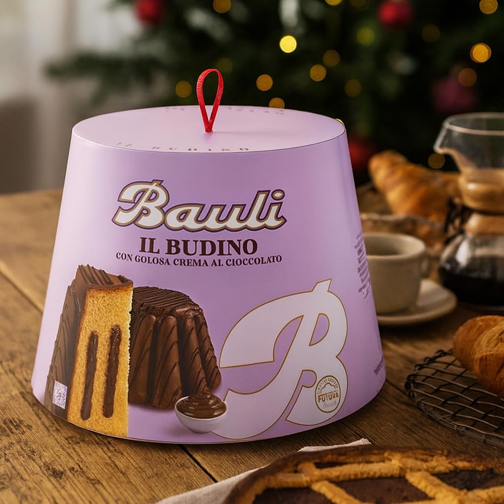 2x Panettone Il Budino con Crema al Cioccolato 750g Per Bauli Dolce Natalizio