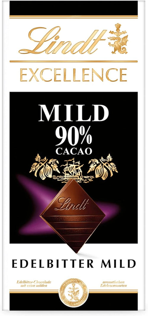 Lindt Excellence Tavoletta di Cioccolato Fondente 90% Cacao, Formato 100g