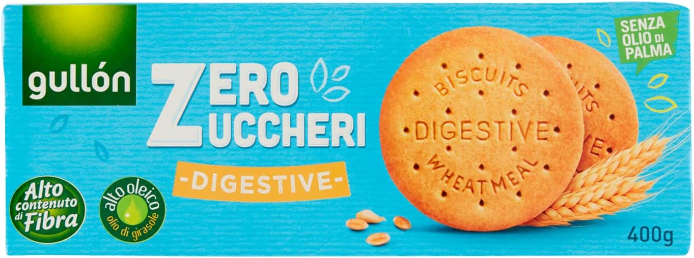 BISCOTTI GULLON ZERO ZUCCHERI DIGESTIVE 400 GR FIBRE LEGGERI SENZA ZUCCHERO