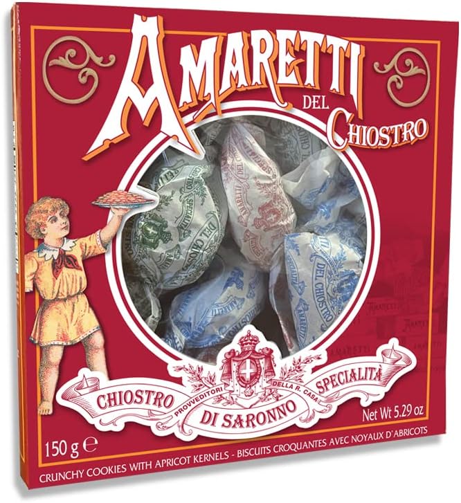 Chiostro di Saronno, Amaretti Croccanti, Gusto Classico, Senza Glutine - window box da 150g