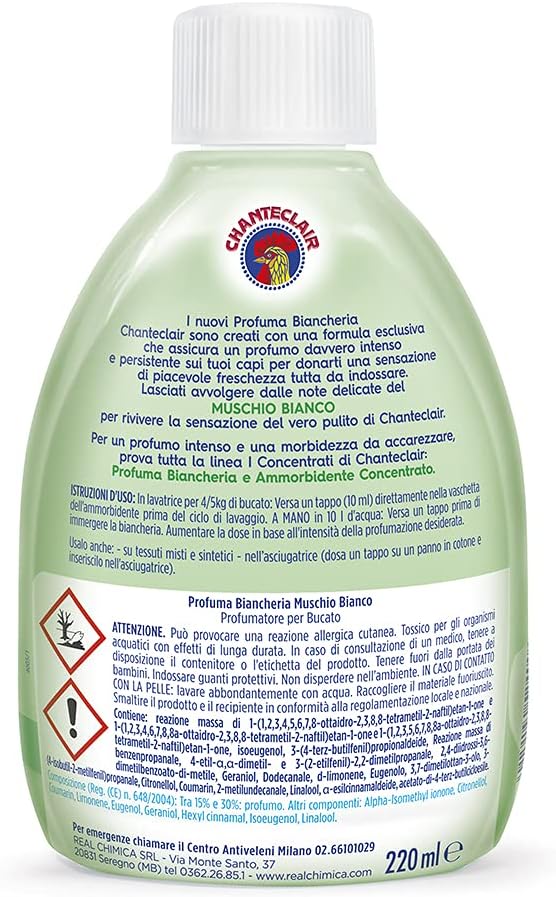 Chanteclair Liquido Profuma Biancheria I Concentrati, Muschio Bianco, 220 ml