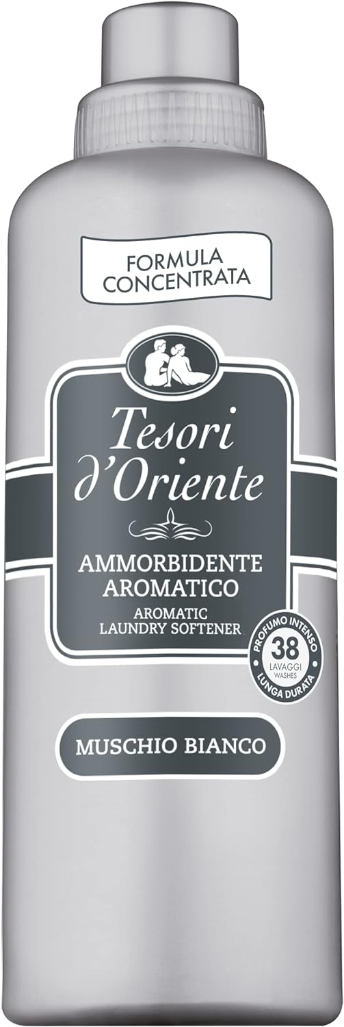 Tesori d'Oriente - Ammorbidente Lavatrice Concentrato al Muschio Bianco,Fino a 38 Lavaggi, con Preziose Microcapsule Per Capi Morbidi e Profumati, 760 ml