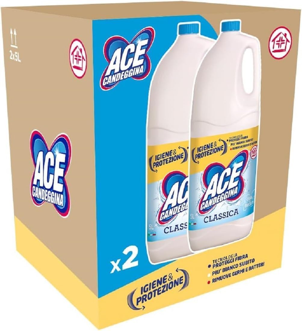 ACE Candeggina Classica, Confezione da 2 Flaconi x 5 Litri