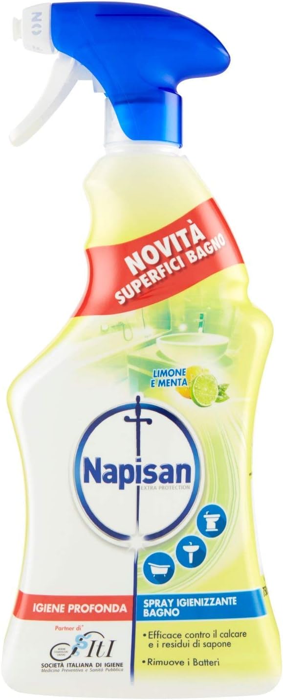 Napisan Spray Igienizzante Bagno Limone e Menta, 3 Confezioni da 750 ml