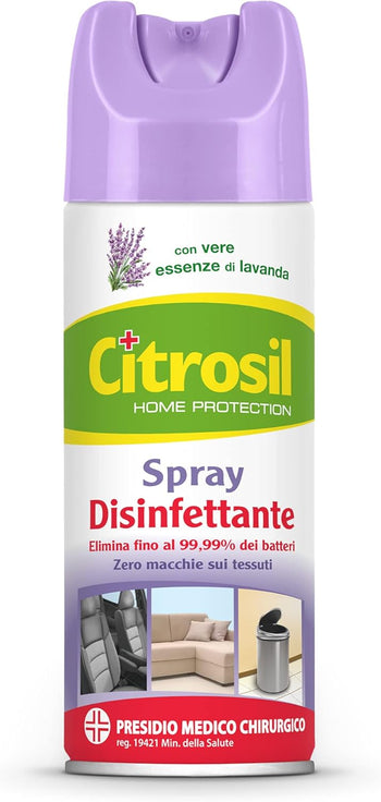 Citrosil Home Protection - Spray Disinfettante con Vere Essenze di Lavanda, Superfici Multiuso, Elimina Fino al 99,9% dei Batteri, 300 ml