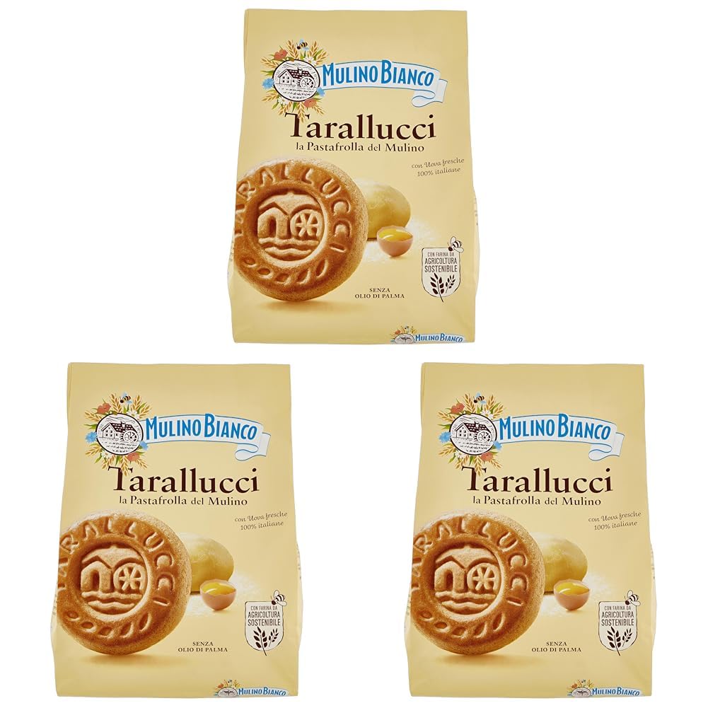 Mulino Bianco Biscotti Frollini Tarallucci, Colazione Ricca di Gusto, 800g (Confezione da 3)