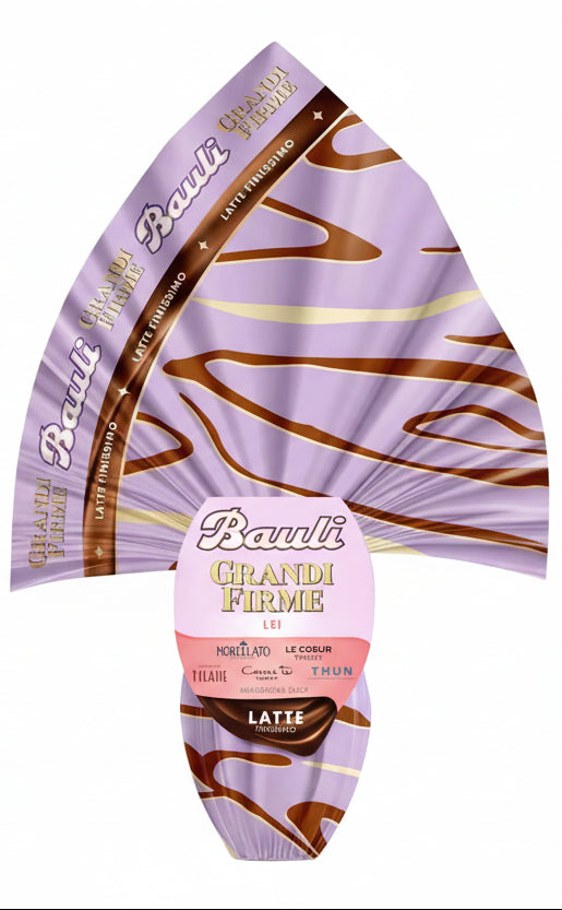 Bauli Grandi Firme LEI Uovo al CIOCCOLATO A LATTE Finissimo e Raffinata Sorpresa 365g con Portachiavi Raspada® (Edizione Pasqua 2024)