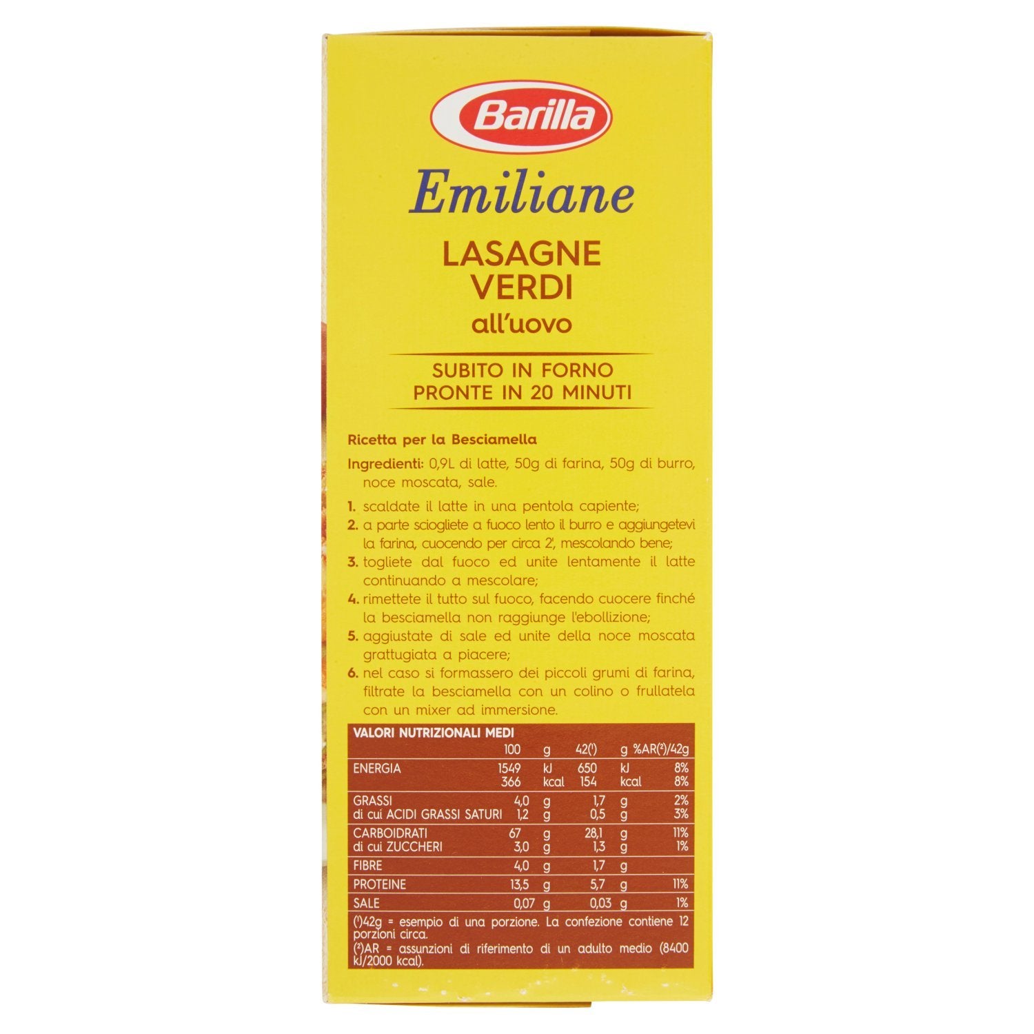 Emiliane Barilla, Lasagne Verdi n.200 - 5 pezzi da 500 g [2500 g]
