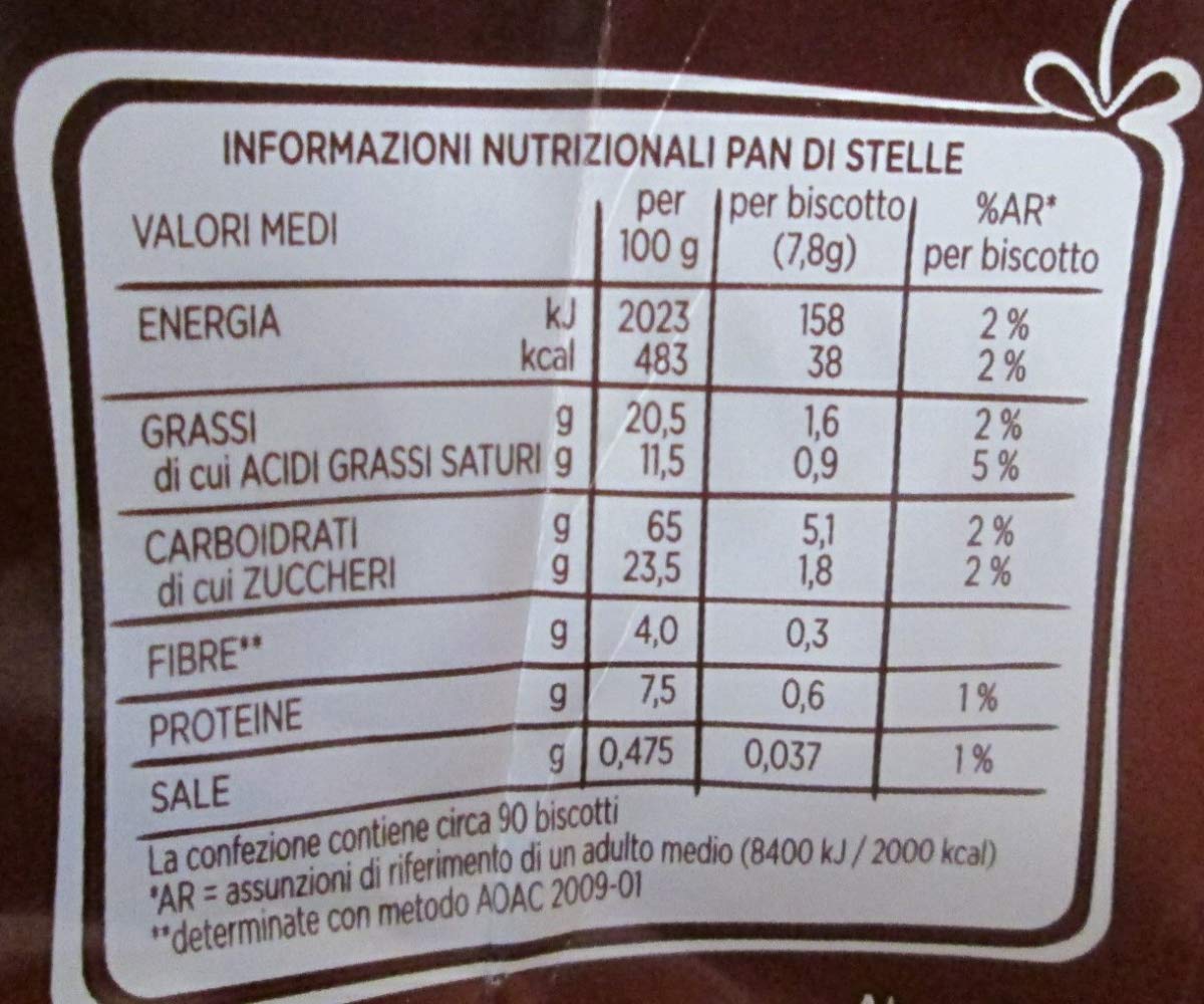 Mulino Bianco Pan di Stelle Biscotto con Cacao, Nocciole e Molte Magiche Stelline di Glassa 350g, Confezione da 2, 700g
