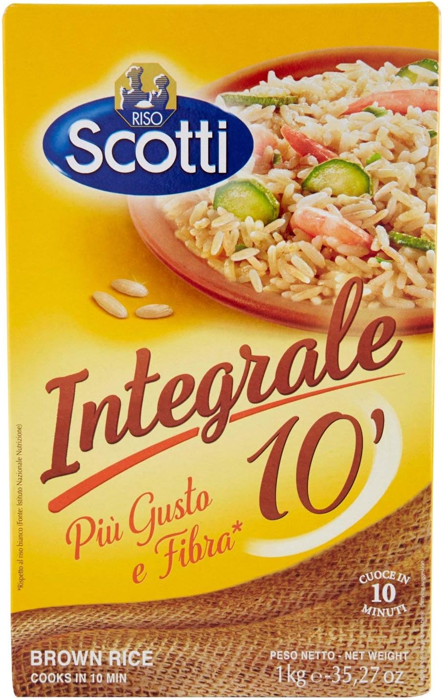 Riso Scotti - Riso Integrale 10' - Riso per Risotti , Insalate e Contorni - 1 kg