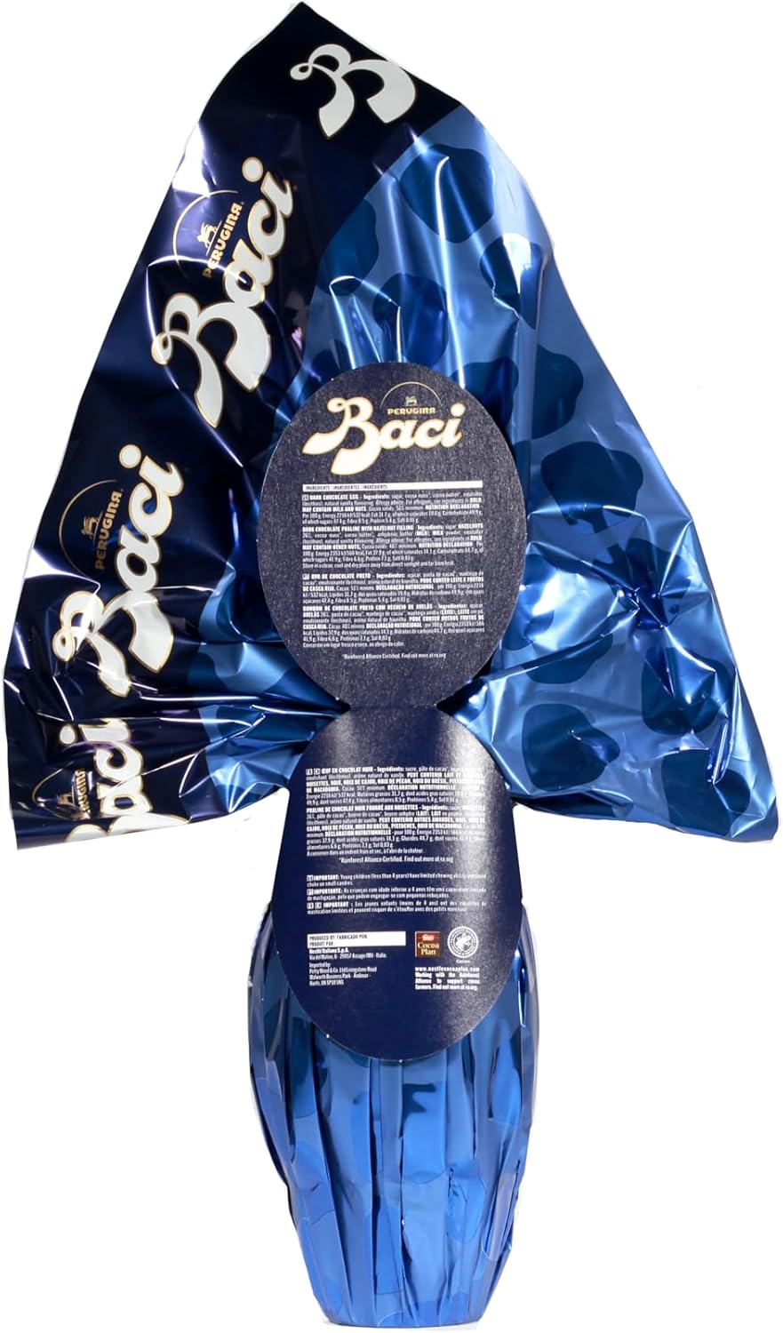 BACI PERUGINA Uovo di Pasqua 2025 Cioccolato Fondente Extra con Sorpresa e 4 Cioccolatini 265g (Confezione da 2)