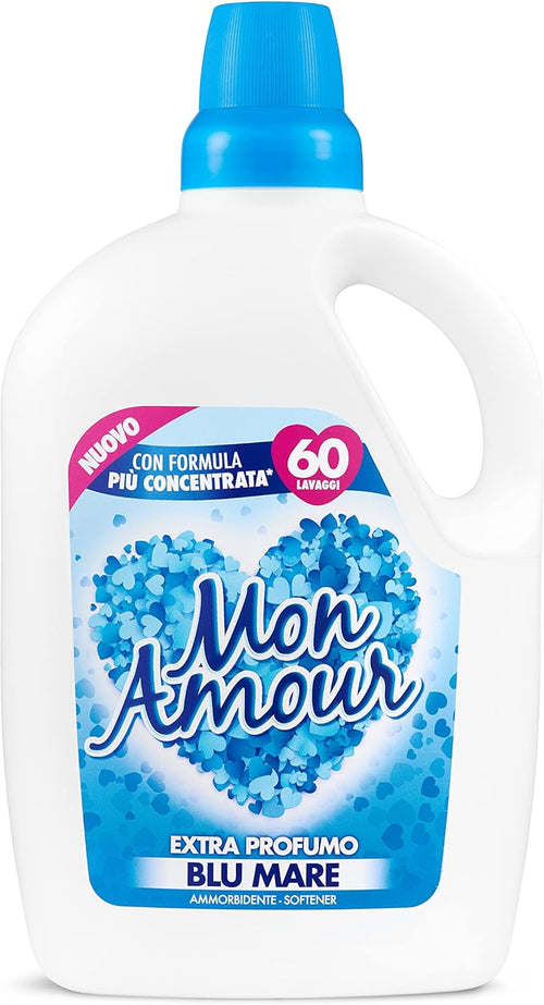 Felce Azzurra Mon Amour – Ammorbidente Liquido Blu Mare – 60 Lavaggi, 3000 ml