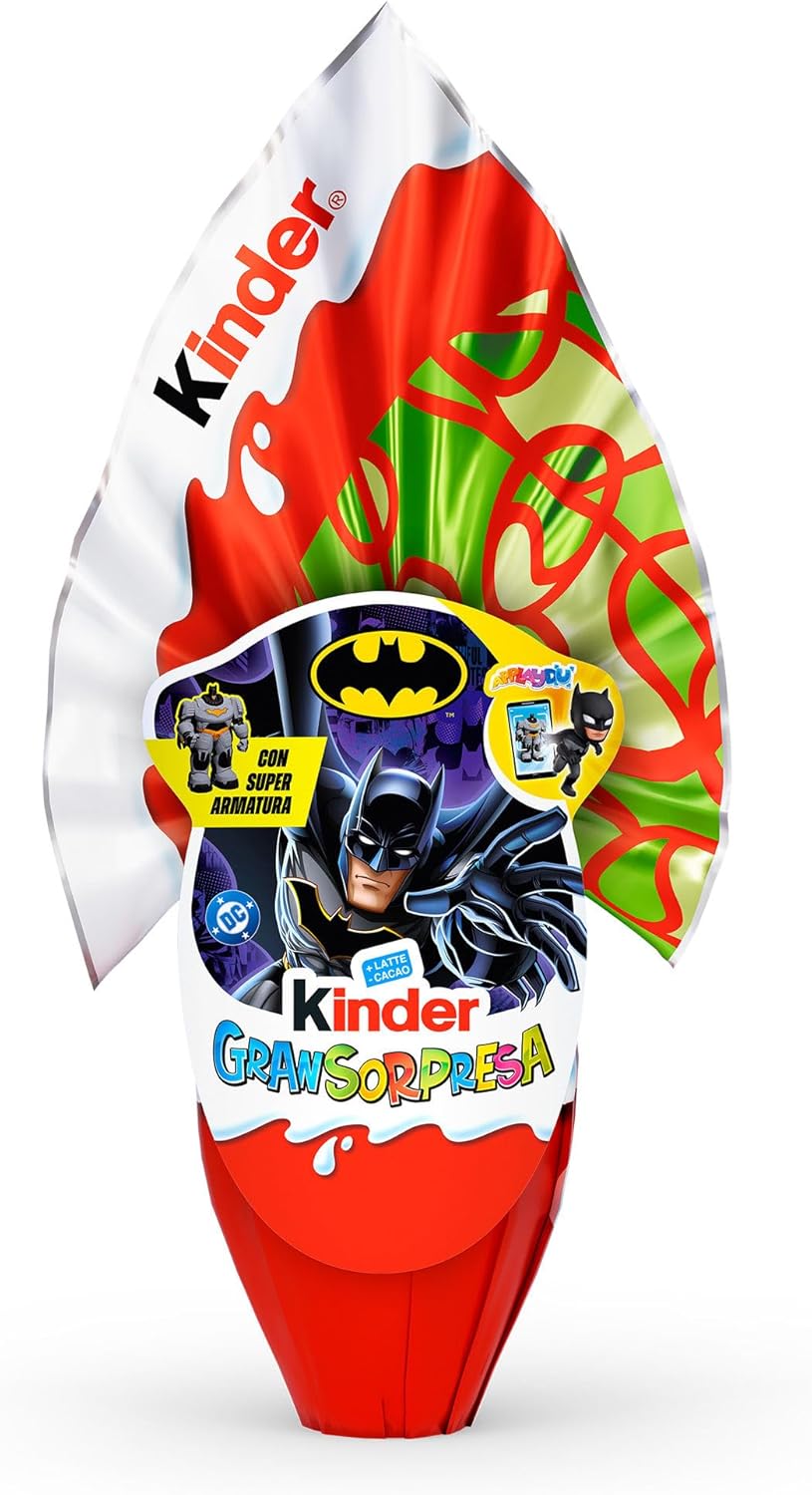 Kinder GranSorpresa Batman, Uovo di Pasqua Kinder 2026 di Finissimo Cioccolato al Latte con Sorpresa Batman, 150 g