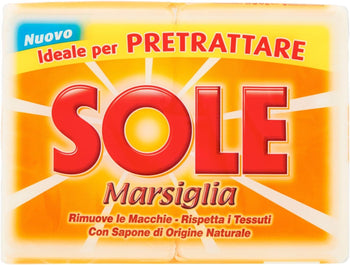 Sole Marsiglia, Ottimo per Pretrattare, Detergente per Bucato a Mano, 2 x 250g