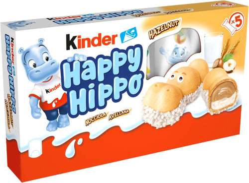 Kinder Happy Hippo, wafer ripieni al latte e nocciola, 10 pezzi da 20,7gr