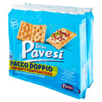 Gran Pavesi Cracker Salati Senza Granelli di Sale in Superficie con Grano 100% Italiano, Senza Olio di Palma, Snack Salato per la Merenda, Formato Bipacco con 36 Porzioni