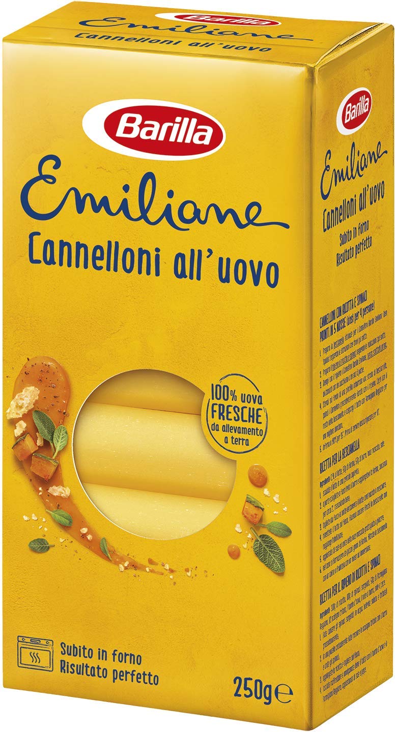 Barilla Pasta all' Uovo Le Emiliane Cannelloni, 250g (Confezione da 4)