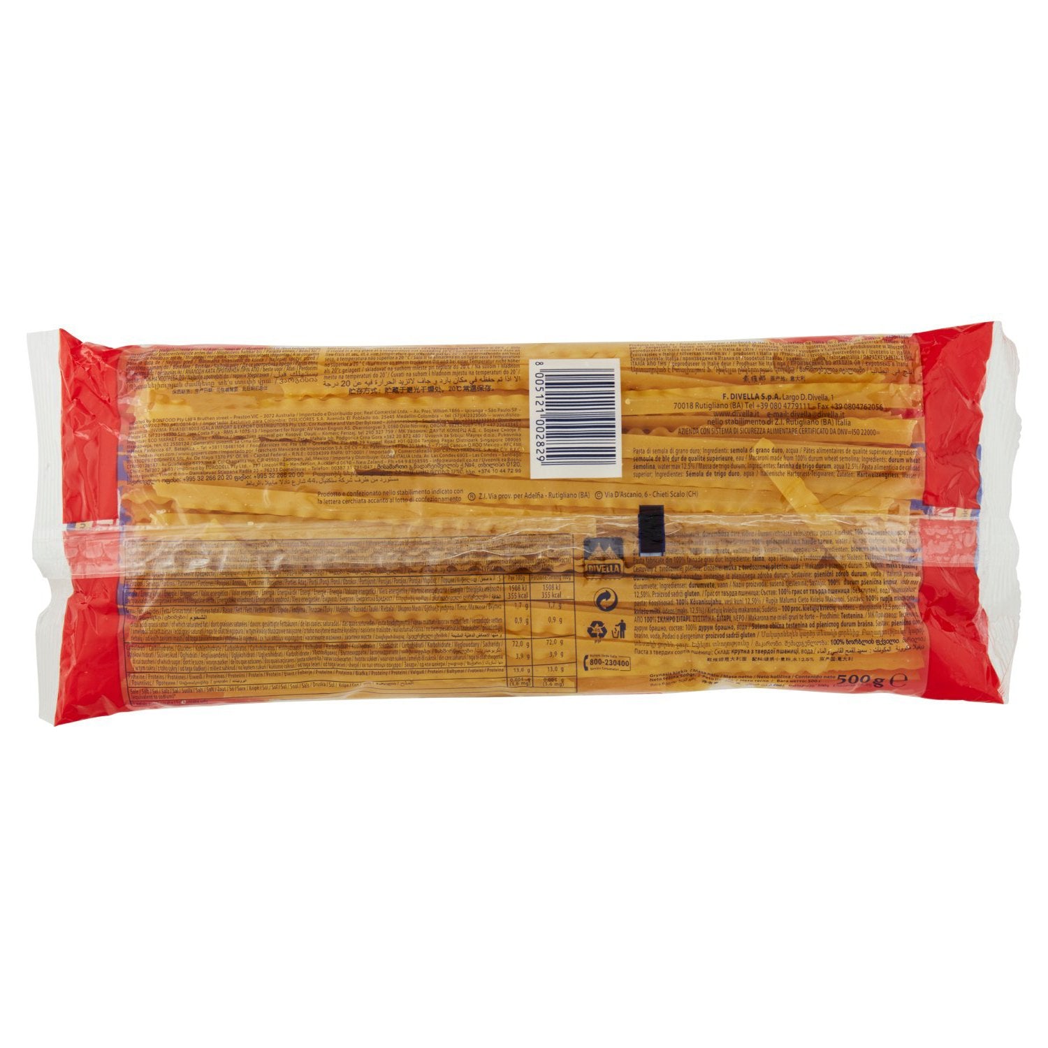 Divella - Tripoline 82, Pasta di Semola di Grano Duro, 500 g - [confezione da 12]