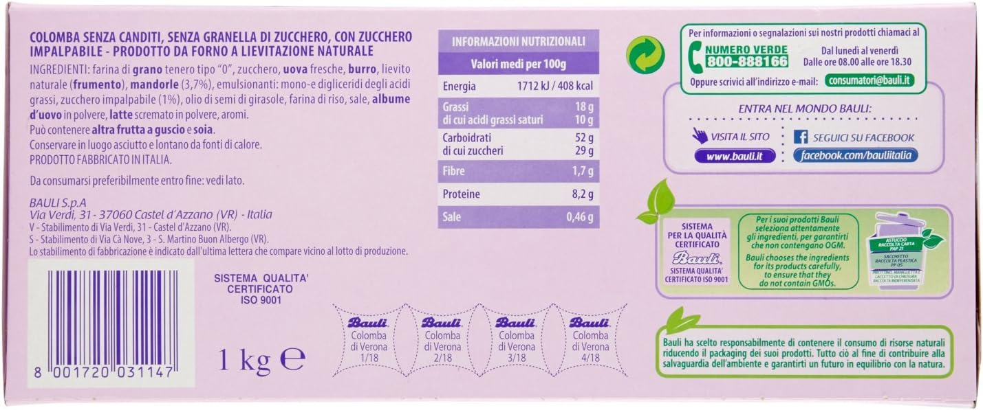 Bauli La Colomba di Verona senza Canditi - 1 kg