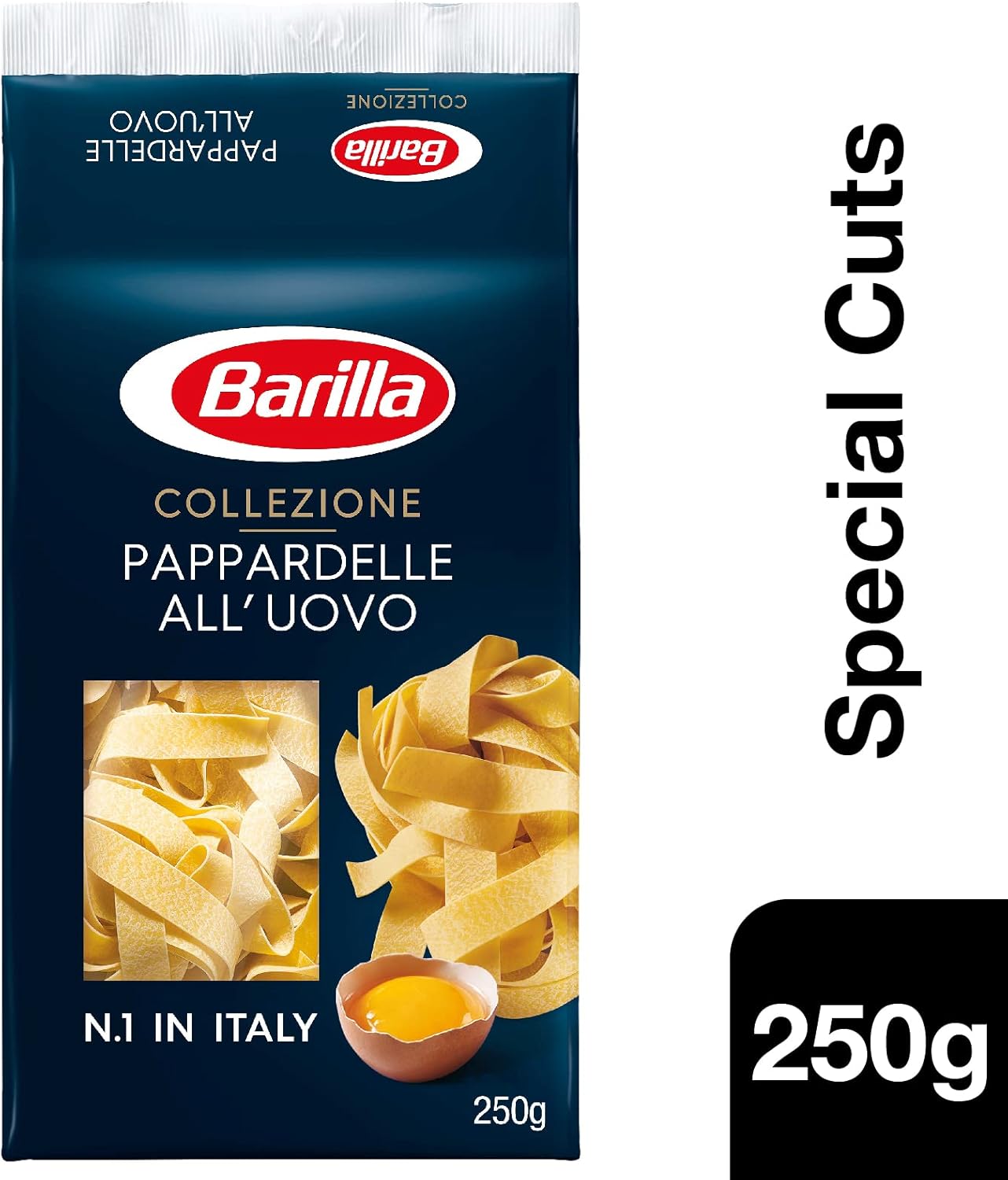 Barilla Pasta Le Emiliane Pappardelle all' Uovo, Pasta all' Uovo con 100% Uova Fresche Italiane, Sfoglia Ruvida e Corposa, Ideali con Ragù e Sughi Cremosi, 250 g