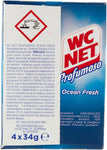 Wc Net - Tavoletta Profumoso Igiene Continua, Detergente Igienizzante Solido per WC, Azione Anticalcare e Profumo Intenso, Fragranza Ocean Fresh, 4 Pezzi