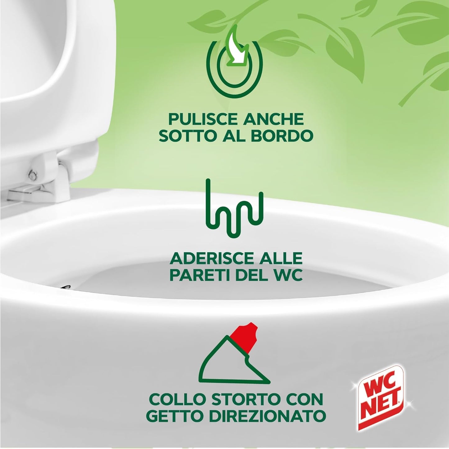 Wc Net - Natural Power Gel, Anticalcare e Igienizzante per Sanitari e Superfici, Pulitore Liquido per Wc, 700 ml