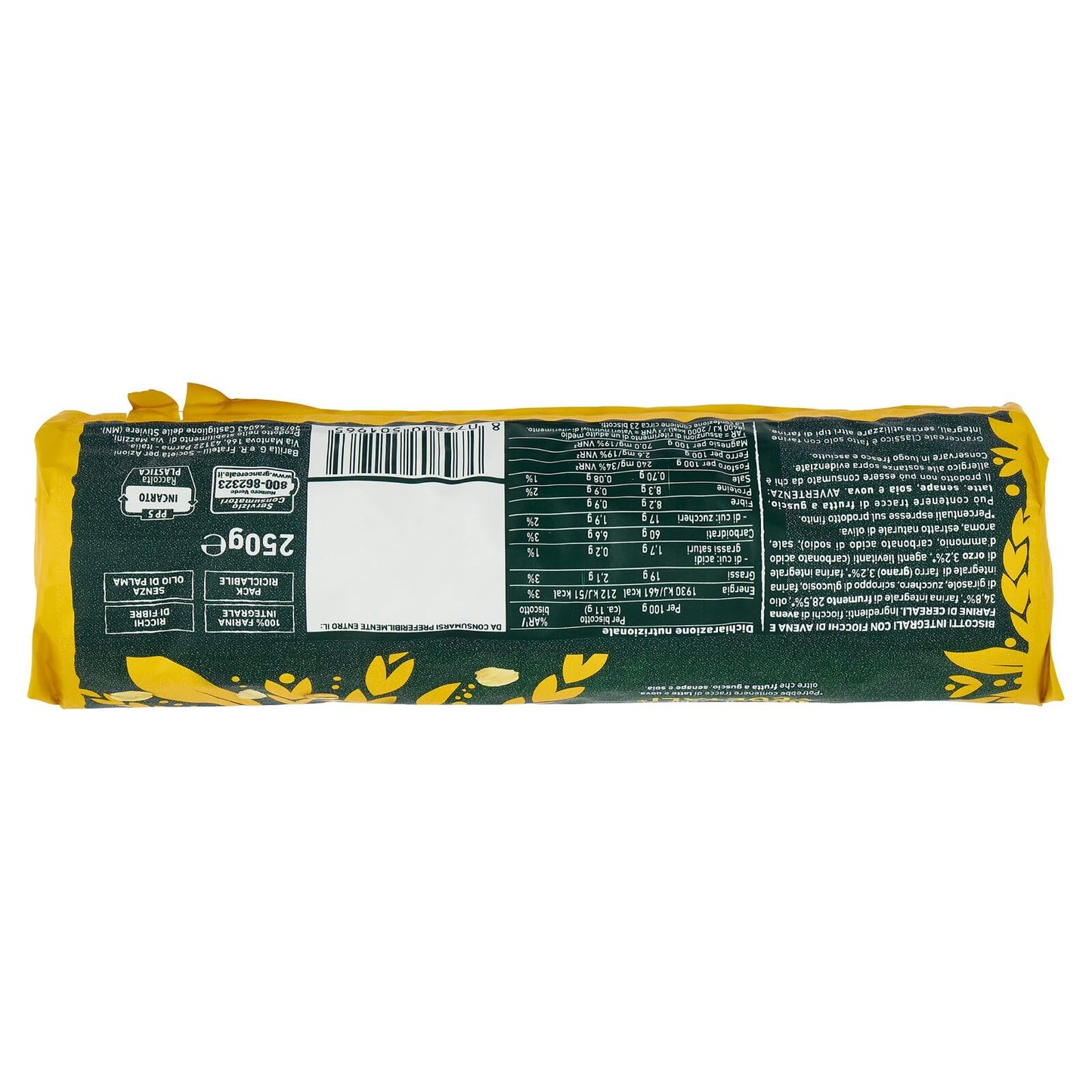 Gran Cereale Biscotti Gran Cereale Classico, Ricchi di Fibra e Fosforo - 250 gr (Confezione da 8)