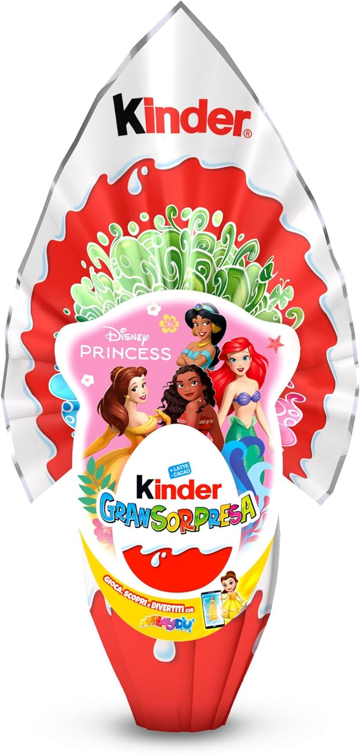 Kinder GranSorpresa Disney Princess - Uovo di Pasqua Kinder 2025, Finissimo Cioccolato al Latte con Sorpresa Disney Princess, Idea Regalo Pasqua, 150 Grammi