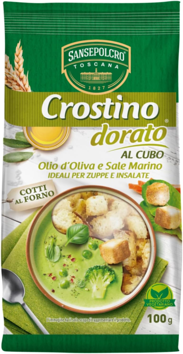 Crostino SanSepolcro Crostino Dorato al Cubo Olio D'oliva e Sale Marino da 100 g