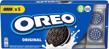 Oreo Original, Biscotti al Cacao Ripieni di Crema al Gusto Vaniglia, 220g (5 monoporzioni da 44g)