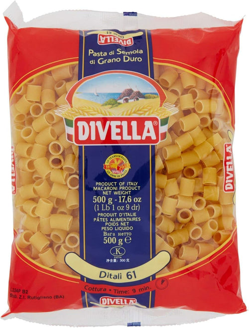 Divella - Ditali 61, Pasta di Semola di Grano Duro , 500 g