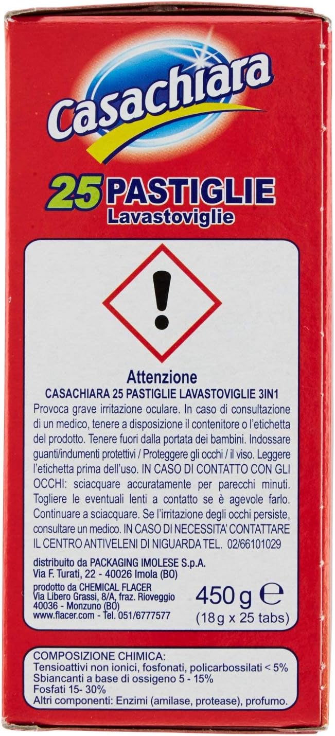 Casachiara Pastiglie Lavastoviglie 3 in 1, 25 Pezzi