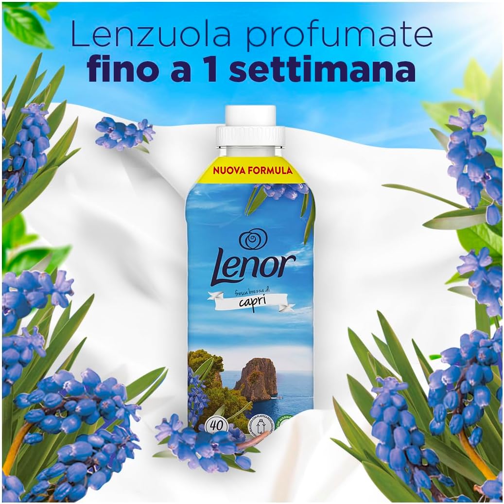 Lenor Ammorbidente Lavatrice Concentrato, 86 Lavaggi, Atmosfere D'Italia Portofino, Profumo Di Lunga Durata