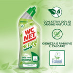 Wc Net - Natural Power Gel, Anticalcare e Igienizzante per Sanitari e Superfici, Pulitore Liquido per Wc, 700 ml