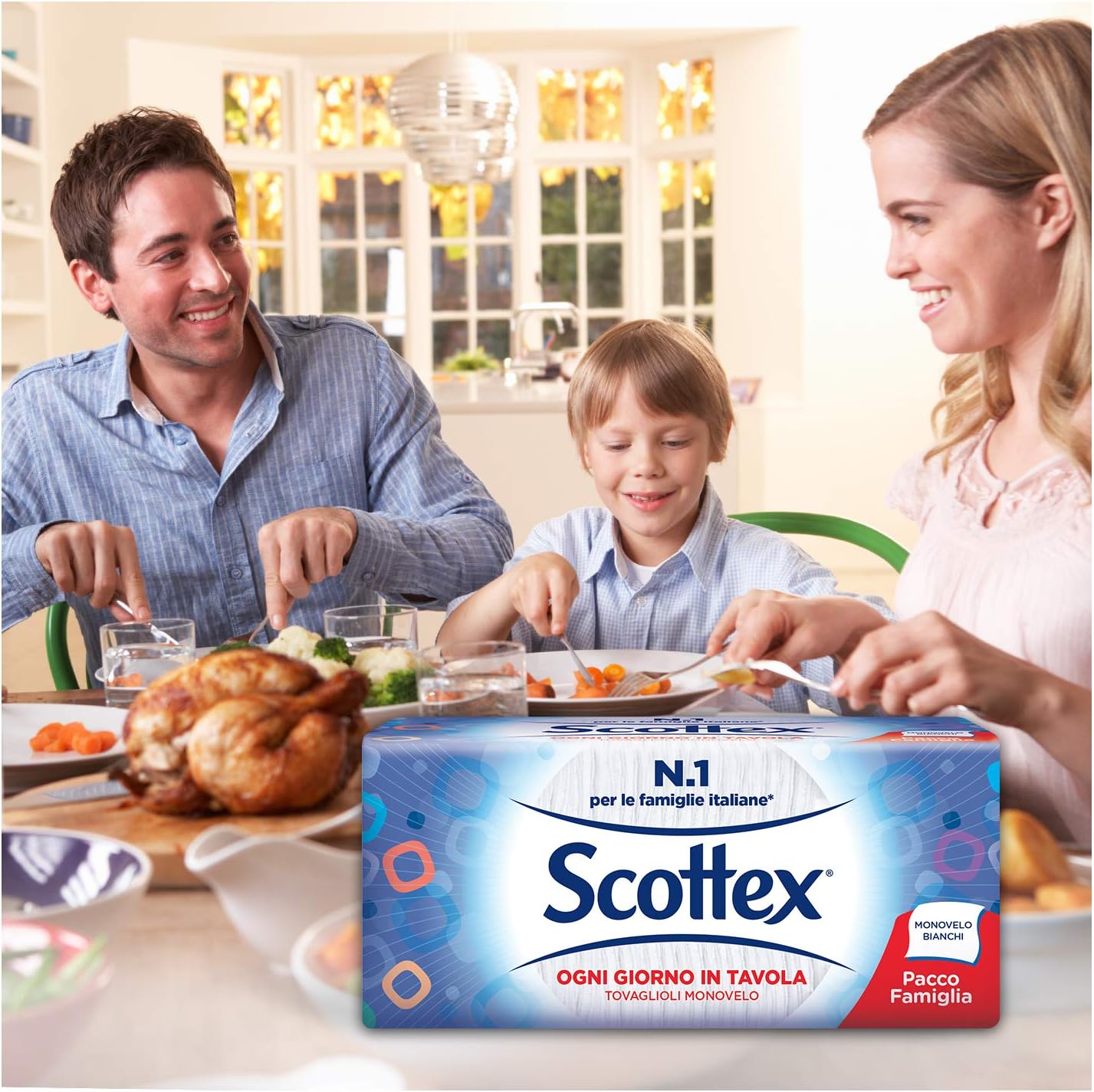 Scottex Tovaglioli Monovelo Formato Compatto, 1 Confezione da 150 Tovaglioli