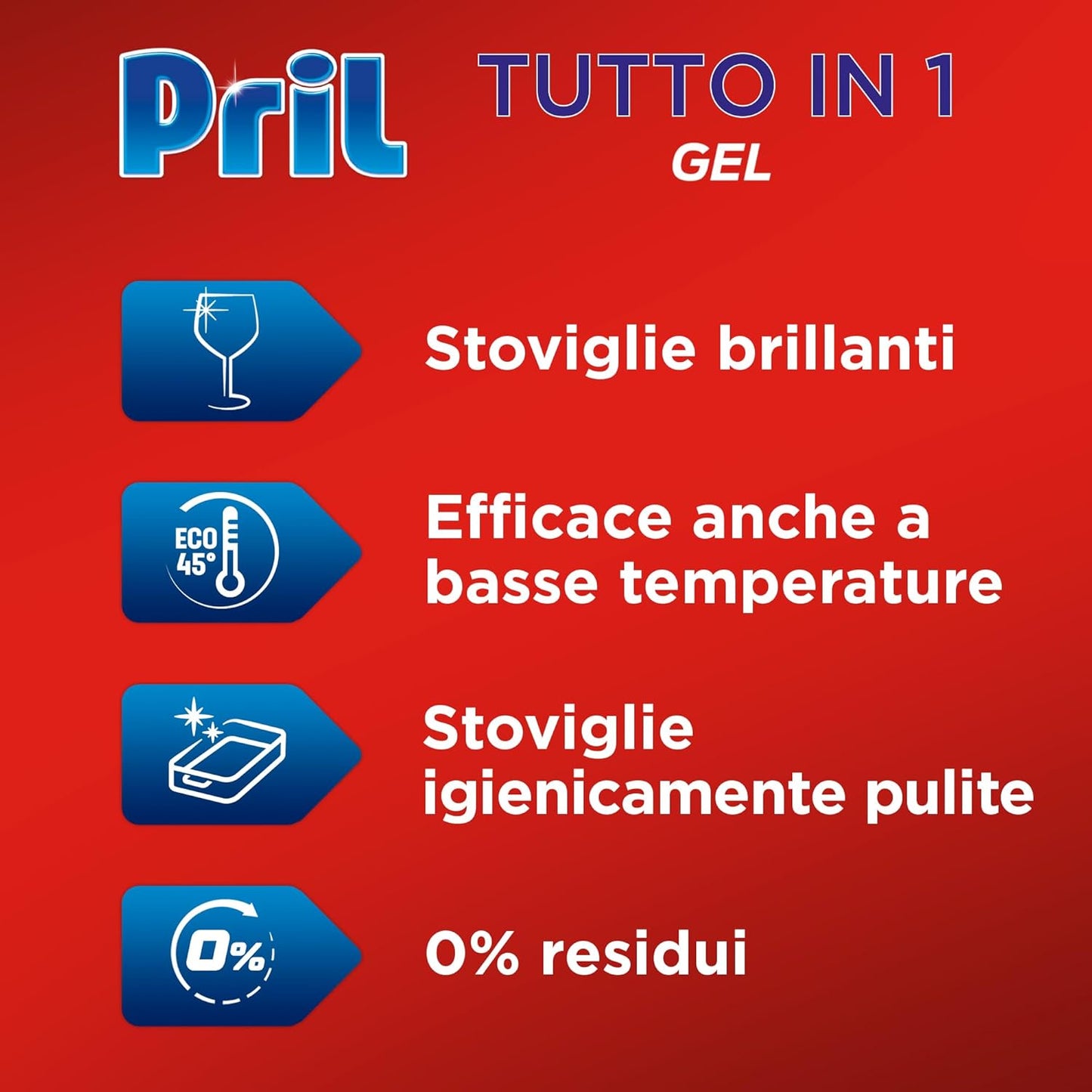 Pril Gel All In One Limone & Lime, Detersivo Lavastoviglie Liquido Multi-Azione Sporco Difficile, Confezione da 35 Lavaggi