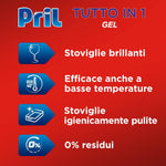 Pril Gel All In One Limone & Lime, Detersivo Lavastoviglie Liquido Multi-Azione Sporco Difficile, Confezione da 35 Lavaggi