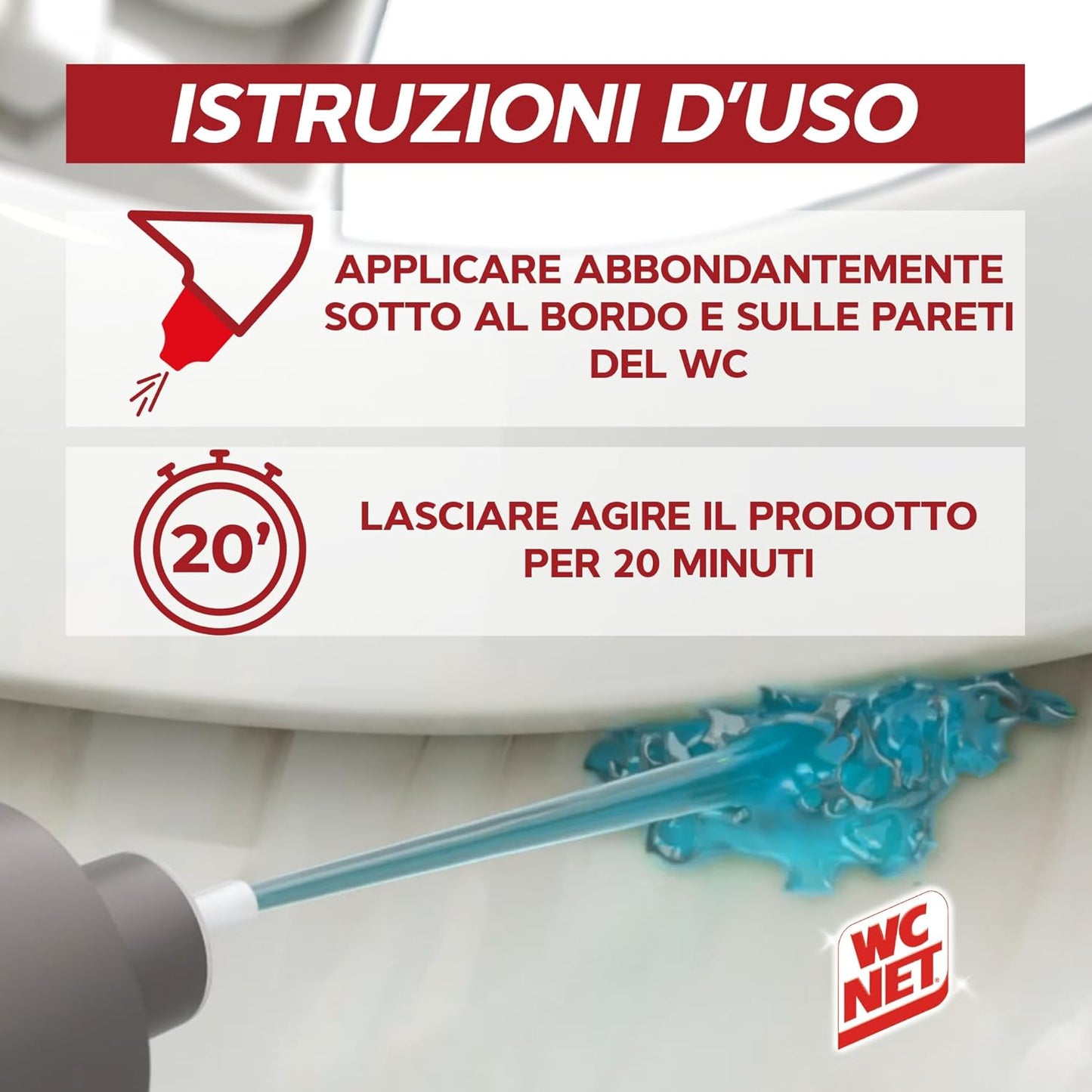 Wc Net - Igiene Totale Gel per Sanitari e Superfici, Pulitore Liquido per Wc, 700 ml