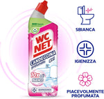 Wc Net - Candeggina Gel Profumata, Detergente per Sanitari e Superfici, Azione Sbiancante e Igienizzante, Fragranza Flower Fresh, 700 ml