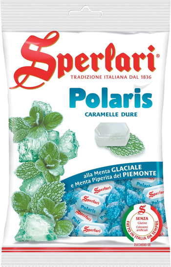 Sperlari - Caramelle Dure Polaris, Gusto Menta Piperita Piemontese E Menta Glaciale, Senza Glutine, 200 Grammo