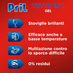 Pril Gel All in One Sciogli Grasso Detersivo Lavastoviglie Liquido Multi-Azione Sporco Difficile, Limone e Lime, Confezione da 35 lavaggi