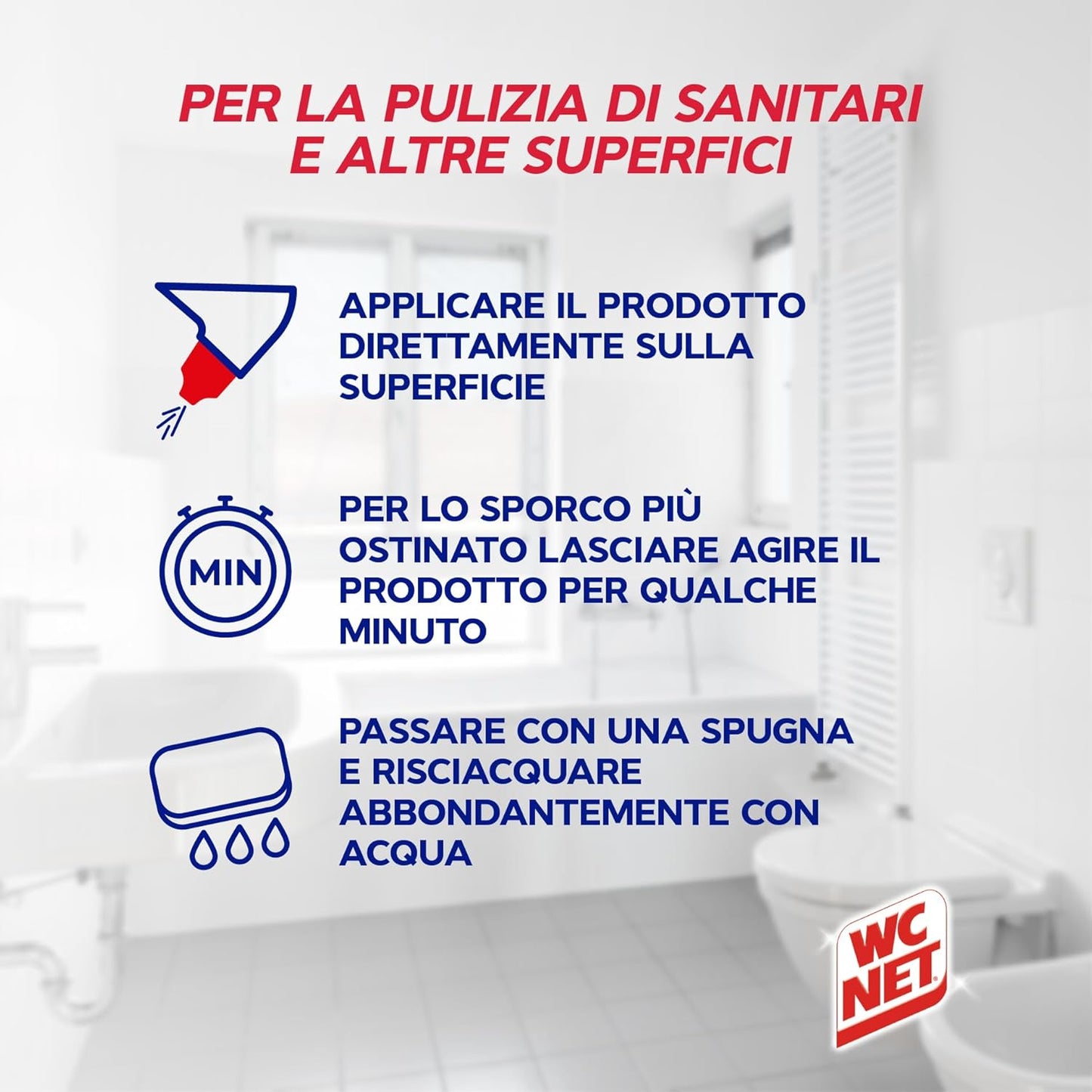 Wc Net - Candeggina Gel Profumata, Detergente per Sanitari e Superfici, Azione Sbiancante e Igienizzante, Fragranza Flower Fresh, 700 ml